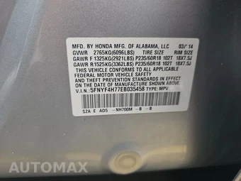 2014 Honda Pilot EX-L w/Navigation – miniatura 15