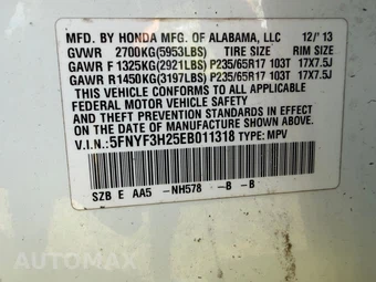 2014 Honda Pilot LX - miniatura 13