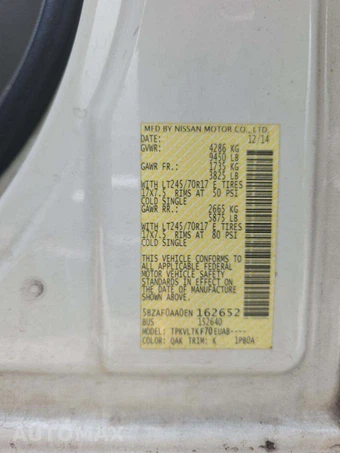 2014 Nissan NV3500 HD Passenger SV 146.1" WB - miniatura 5