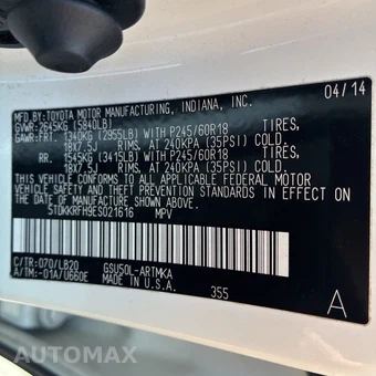 2014 Toyota Highlander XLE - miniatura 15