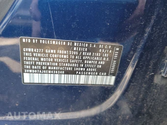 2014 Volkswagen Jetta SE Sedan w/Connectivity & Sunroof - miniatura 14