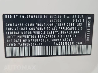 2014 Volkswagen Jetta SE Sedan w/Connectivity & Sunroof - miniatura 14