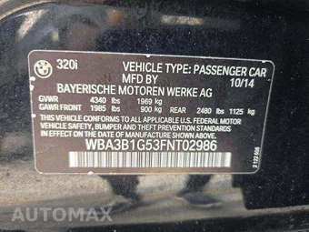 2015 BMW 3 Series Sedan 320i SPORT LINE - miniatura 5
