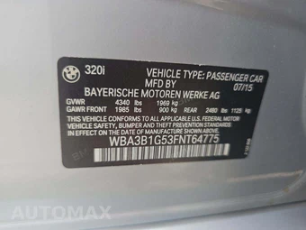 2015 BMW 3 Series Sedan 320i SPORT LINE - miniatura 2