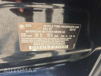 2015 BMW 3 Series Sedan 320i - miniatura 5