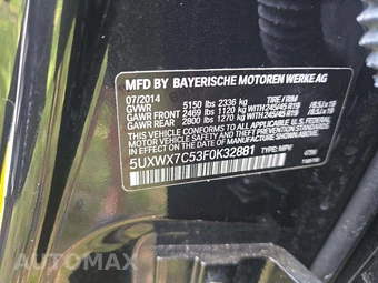 2015 BMW X3 Sports Activity Vehicle xDrive35i XLINE – miniatura 2