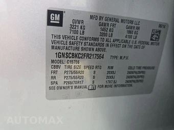 2015 Chevrolet Tahoe LT 1LT – miniatura 15