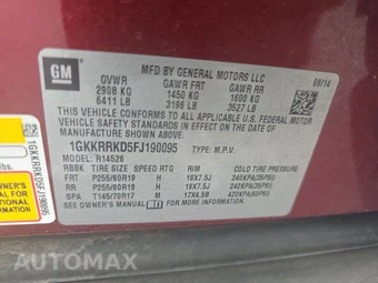 2015 GMC Acadia SLT-1 4SA – miniatura 13