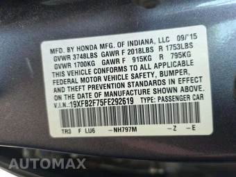 2015 Honda Civic Sedan SE - miniatura 5