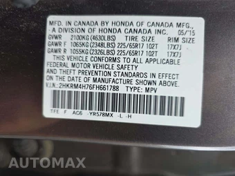 2015 Honda CR-V EX-L – miniatura 5