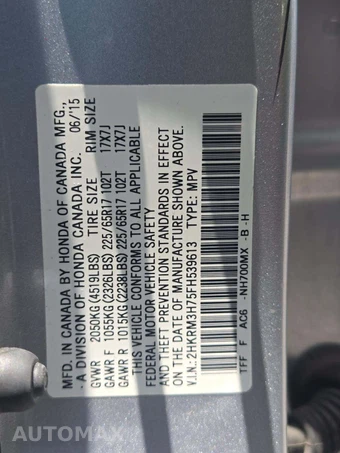 2015 Honda CR-V EX-L w/Navigation - miniatura 2