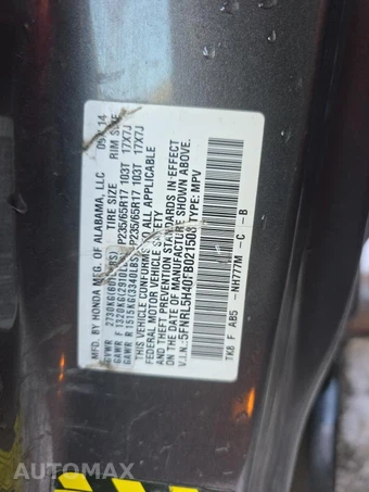 2015 Honda Odyssey EX 118.1" WB – miniatura 17