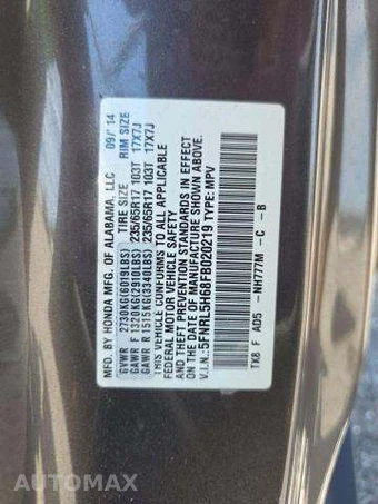 2015 Honda Odyssey EX-L 118.1" WB – miniatura 6