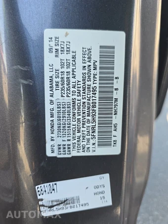 2015 Honda Odyssey Touring 118.1" WB – miniatura 15