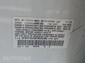2015 Honda Pilot EX-L – miniatura 15