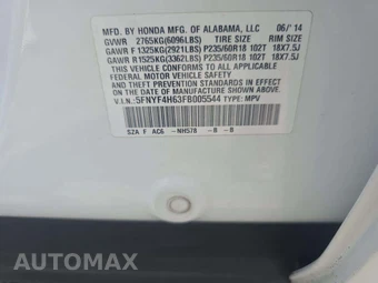 2015 Honda Pilot EX-L w/RES - miniatura 5