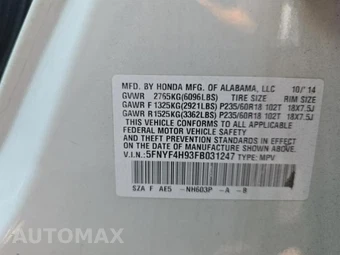 2015 Honda Pilot Touring w/Navigation & RES - miniatura 25