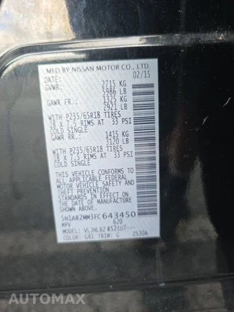 2015 Nissan Pathfinder S - miniatura 14