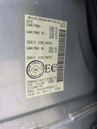 2015 Nissan TITAN S Crew Cab Short Bed - miniatura 5