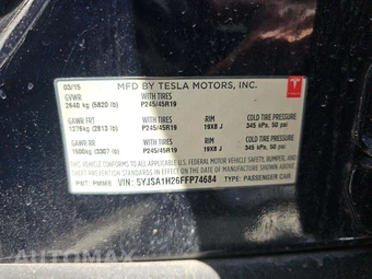 2015 Tesla Model S 85D – miniatura 5