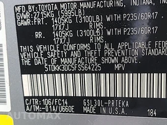 2015 Toyota Sienna LE 8-Passenger 119.3" WB - miniatura 15
