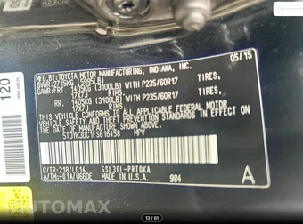 2015 Toyota Sienna XLE 8-Passenger 119.3" WB - miniatura 17