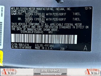 2015 Toyota Sienna XLE 8-Passenger 119.3" WB - miniatura 32