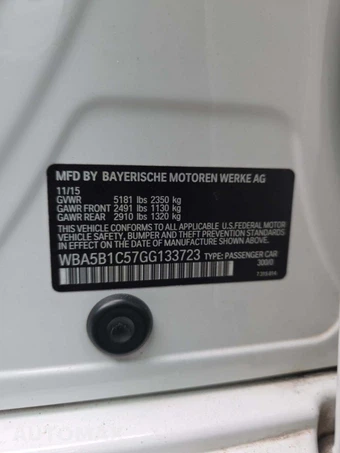 2016 BMW 5 Series Sedan 535i M SPORT LINE - miniatura 5