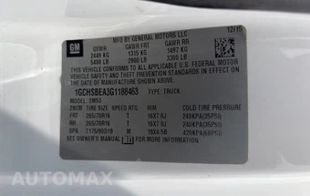 2016 Chevrolet Colorado WT Extended Cab Long Bed 2WT w/Rear Doors - miniatura 28