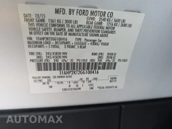 2016 Ford Taurus SHO - miniatura 14