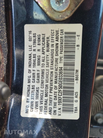 2016 Honda Civic Sedan LX - miniatura 14