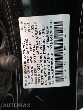 2016 Honda Civic Sedan LX w/Honda Sensing - miniatura 14