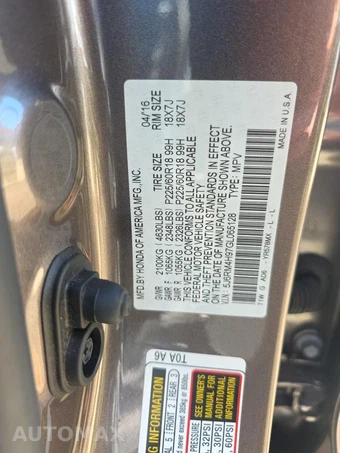 2016 Honda CR-V Touring - miniatura 18