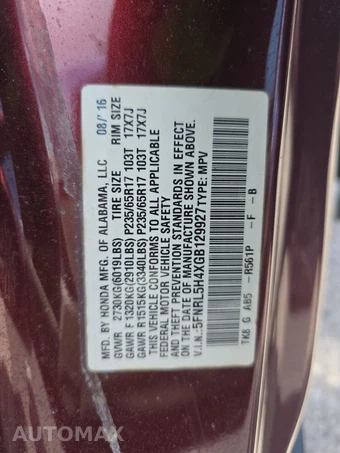 2016 Honda Odyssey EX 118.1" WB - miniatura 14