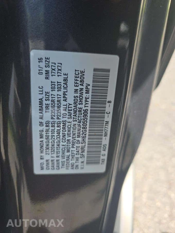 2016 Honda Odyssey EX-L 118.1" WB - miniatura 5