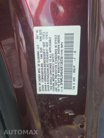 2016 Honda Odyssey EX-L 118.1" WB - miniatura 14