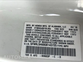 2016 Honda Odyssey EX-L w/Navigation 118.1" WB - miniatura 11