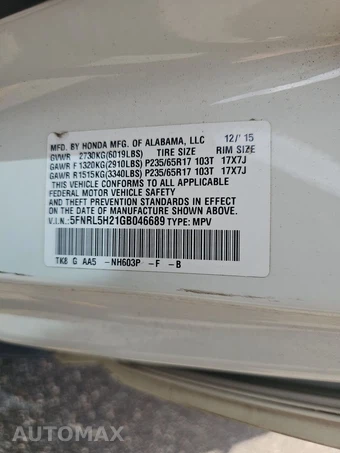 2016 Honda Odyssey LX 118.1" WB - miniatura 15