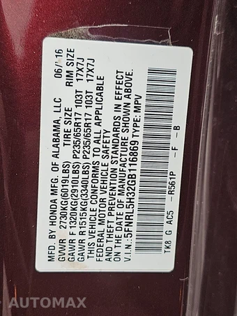 2016 Honda Odyssey SE 118.1" WB - miniatura 15