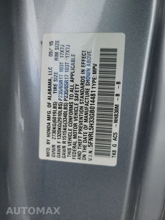 2016 Honda Odyssey SE 118.1" WB - miniatura 15