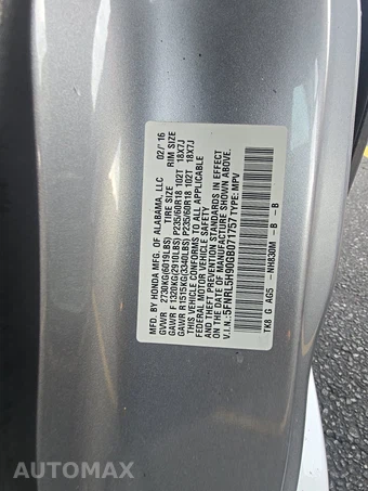 2016 Honda Odyssey Touring 118.1" WB - miniatura 15
