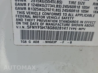 2016 Honda Pilot EX-L w/Navigation – miniatura 16