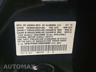 2016 Honda Pilot EX-L w/RES - miniatura 2