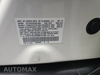 2016 Honda Pilot EX w/Honda Sensing - miniatura 15