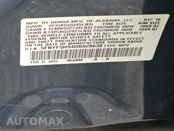 2016 Honda Pilot Touring w/Navigation & RES - miniatura 15