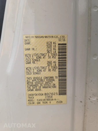 2016 Nissan NV2500 HD Cargo SL Standard Roof 146.1" WB - miniatura 14