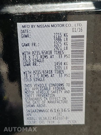 2016 Nissan Pathfinder SV – miniatura 15