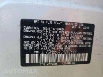 2016 Subaru Crosstrek Hybrid - miniatura 5