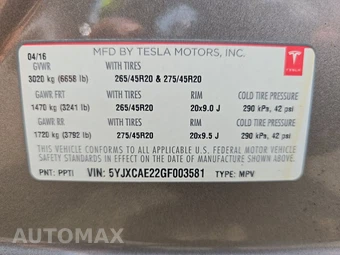 2016 Tesla Model X 90D – miniatura 15