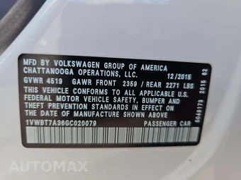 2016 Volkswagen Passat 1.8T SE – miniatura 5